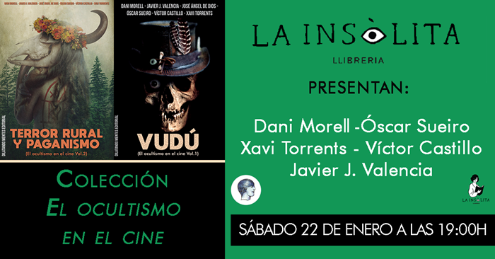 Presentación de la Colección de CINE Y OCULTISMO, sábado 22 de enero a las 19h, en La Insòlita | 