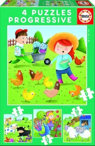 PUZZLE PROGRESIVO 6-9-12-16 ANIMALES DE LA GRANJA | 8412668171459