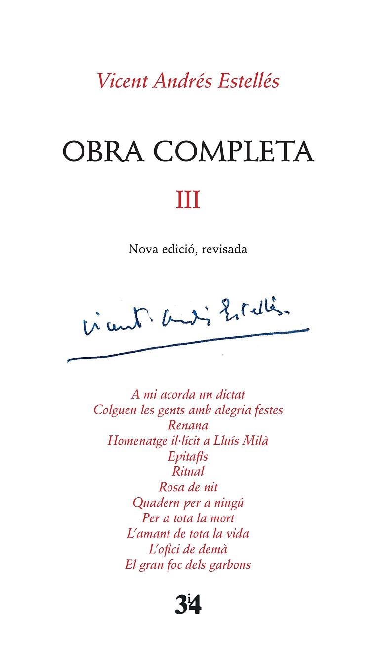 Obra completa revisada, volum 3 | 9788416789016 | Andrés Estellés, Vicent