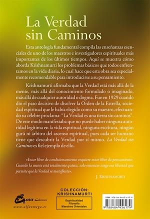 La verdad sin caminos | 9788484456179 | Krishnamurti, Jiddu